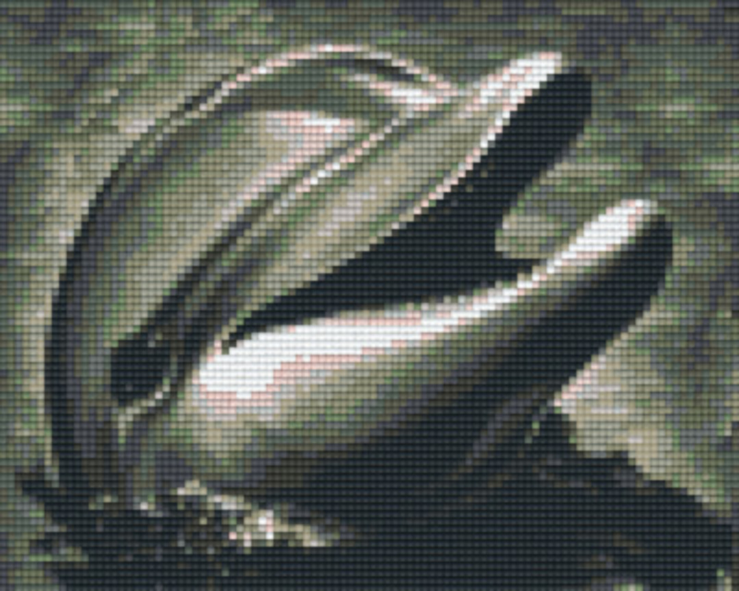 Black & White Dolphin Four [4] Baseplate PixelHobby Mini-mosaic Art Kit image 0
